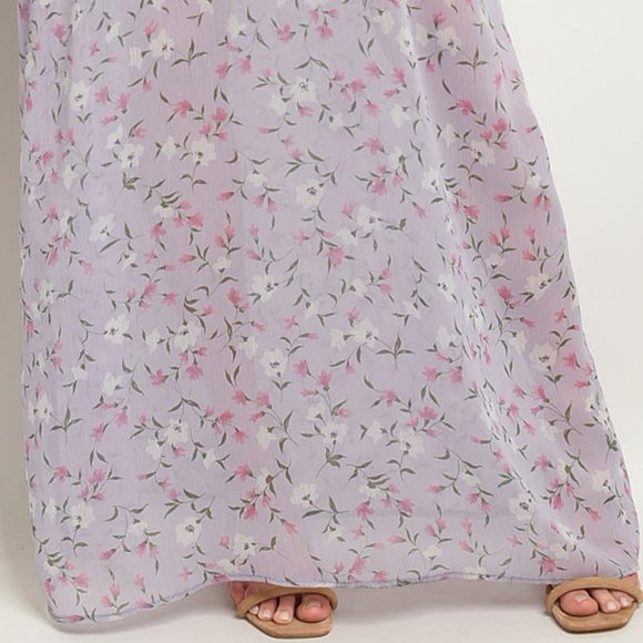 Ruffle Strap V-Neck Floral Printed Maxi Dress - Picture 8 of 10